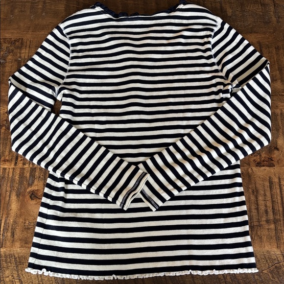 NWOT Tommy Hilfiger Navy and White Striped Henley - Picture 3 of 3